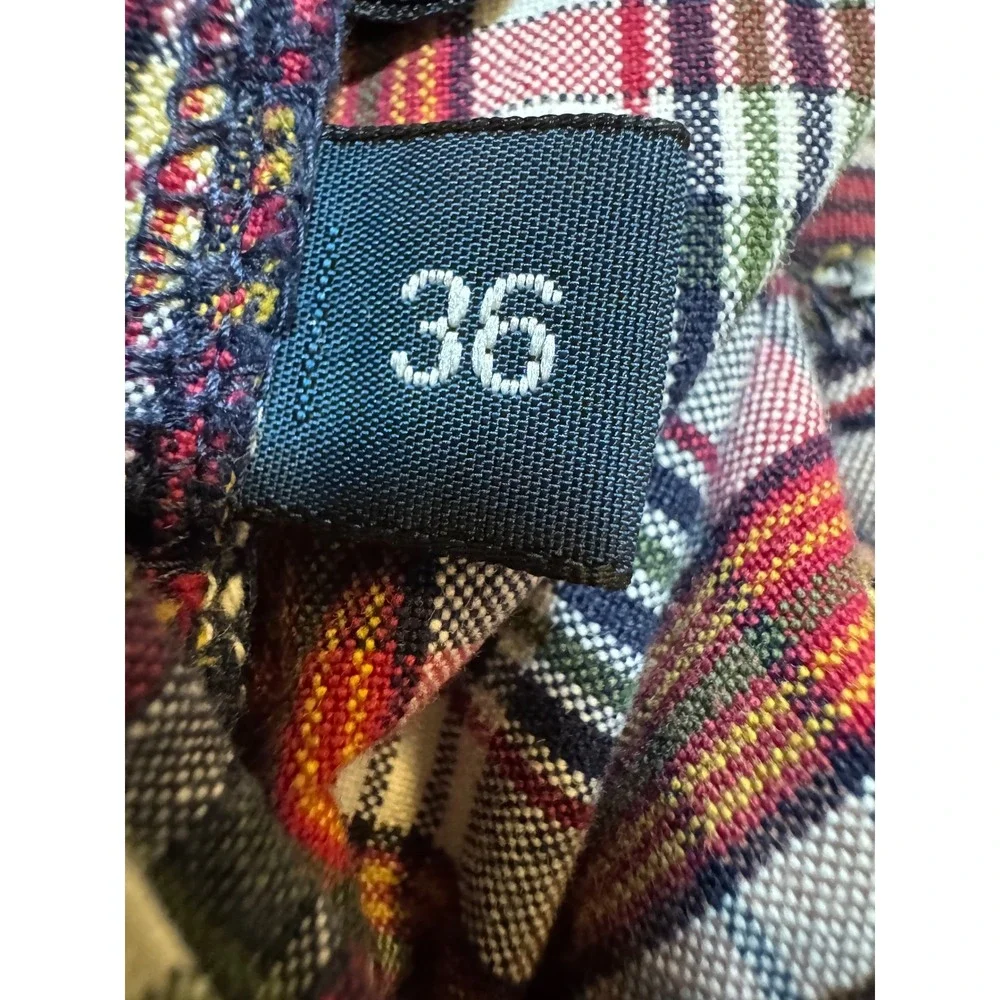Polo Ralph Lauren Tyler Shorts Mens 36 Plaid Pleated 100%‎ Cotton Multi-Color